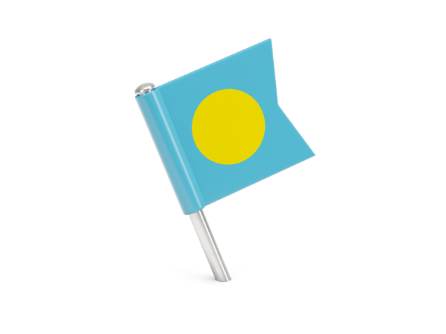 Square flag pin. Download flag icon of Palau at PNG format
