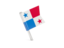 Panama. Square flag pin. Download icon.