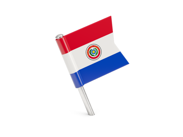 Квадратный флажок-булавка. Скачать флаг. Парагвай