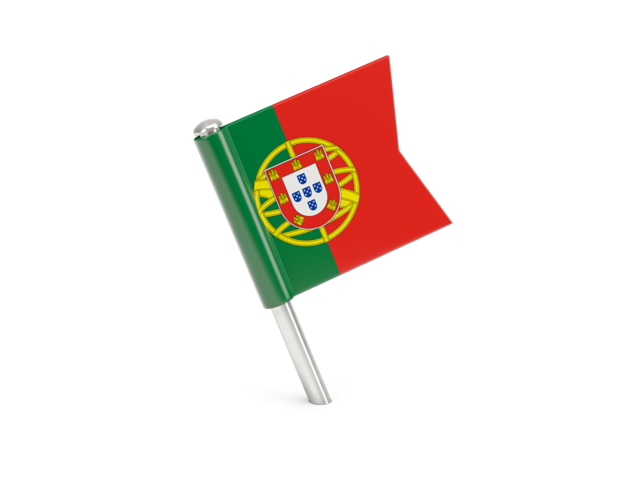 Квадратный флажок-булавка. Скачать флаг. Португалия