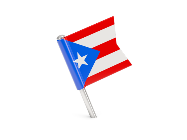 Квадратный флажок-булавка. Скачать флаг. Пуэрто-Рико