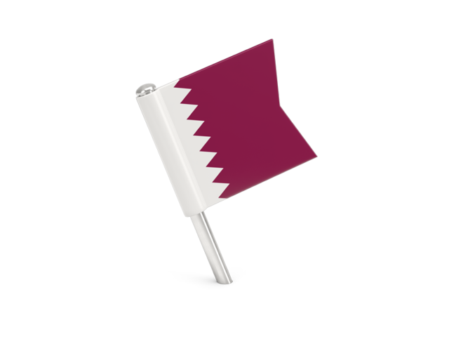 Квадратный флажок-булавка. Скачать флаг. Катар