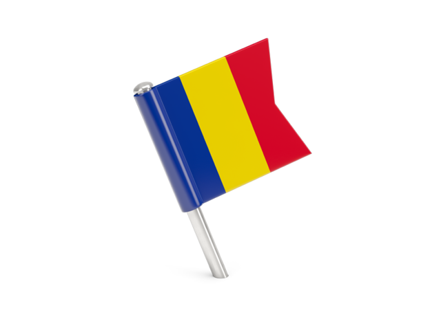 Квадратный флажок-булавка. Скачать флаг. Румыния