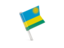 Rwanda. Square flag pin. Download icon.