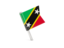 Saint Kitts and Nevis. Square flag pin. Download icon.