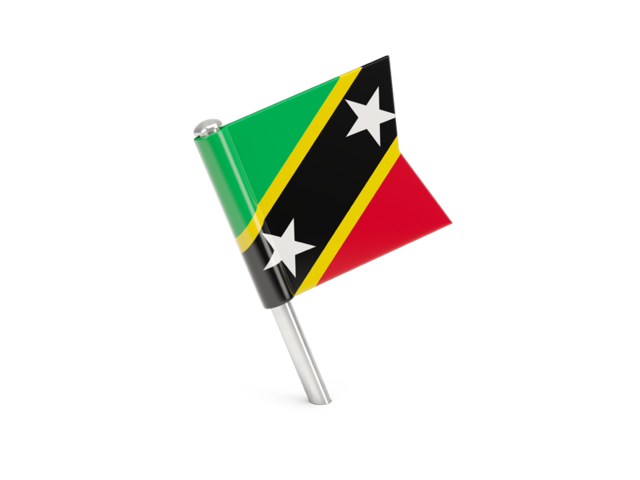 Square flag pin. Download flag icon of Saint Kitts and Nevis at PNG format