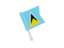 Saint Lucia. Square flag pin. Download icon.
