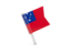 Samoa. Square flag pin. Download icon.