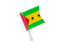 Sao Tome and Principe. Square flag pin. Download icon.