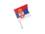 Serbia. Square flag pin. Download icon.