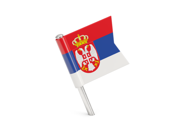 Square flag pin. Download flag icon of Serbia at PNG format