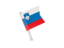 Slovenia. Square flag pin. Download icon.