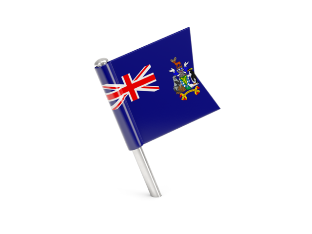 Квадратный флажок-булавка. Скачать флаг. Южная Георгия и Южные Сандвичевы острова
