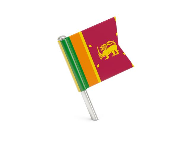Квадратный флажок-булавка. Скачать флаг. Шри-Ланка