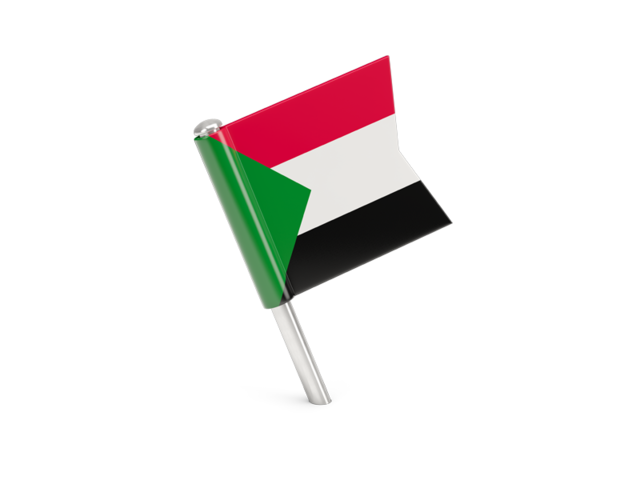 Квадратный флажок-булавка. Скачать флаг. Судан