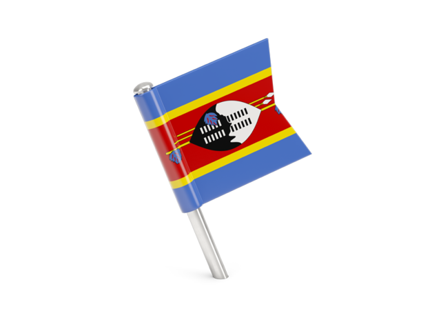 Квадратный флажок-булавка. Скачать флаг. Свазиленд