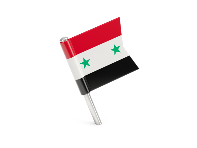 Квадратный флажок-булавка. Скачать флаг. Сирия