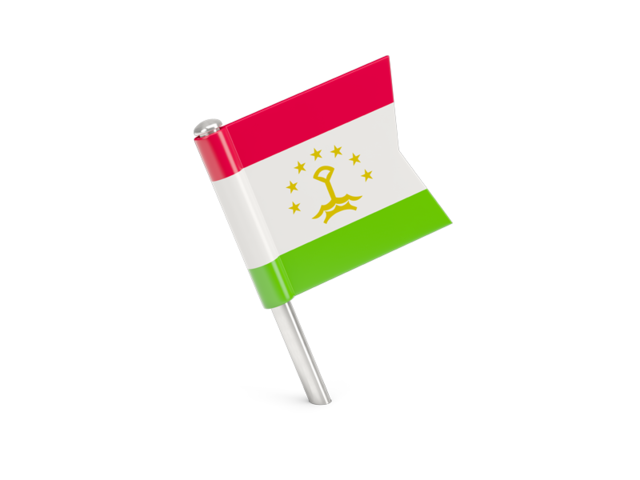 Квадратный флажок-булавка. Скачать флаг. Таджикистан