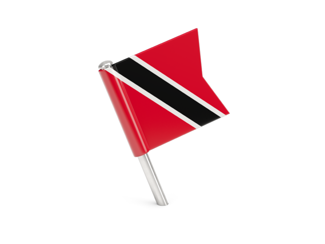 Квадратный флажок-булавка. Скачать флаг. Тринидад и Тобаго
