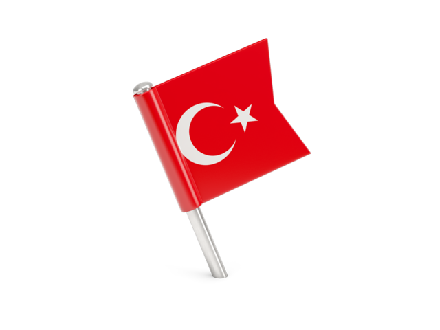 Квадратный флажок-булавка. Скачать флаг. Турция