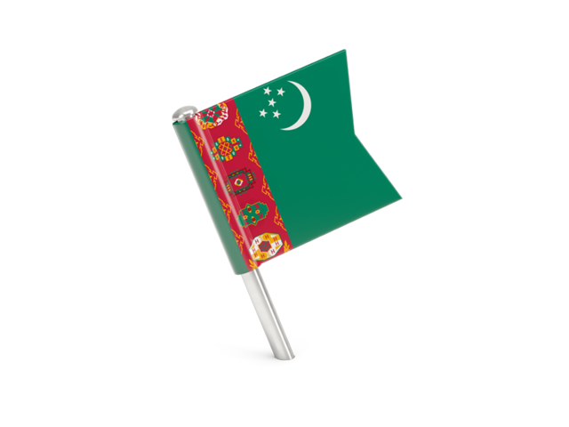 Square flag pin. Download flag icon of Turkmenistan at PNG format