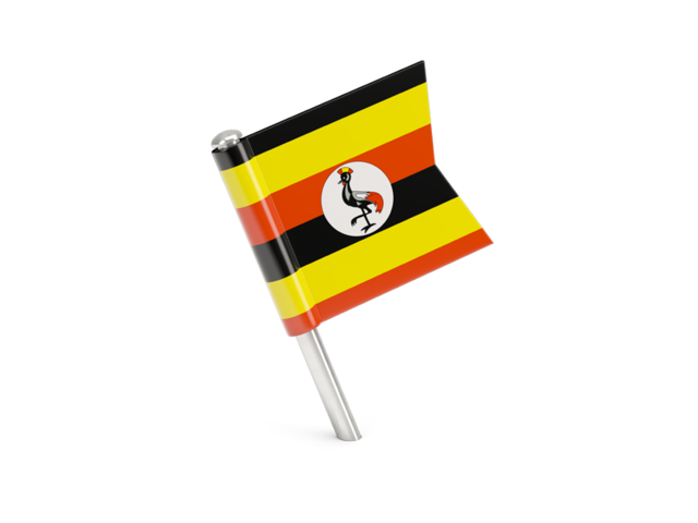 Квадратный флажок-булавка. Скачать флаг. Уганда