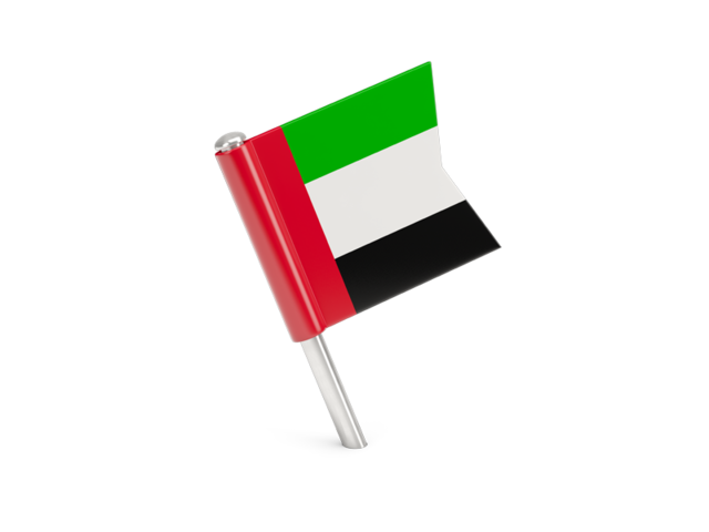 Квадратный флажок-булавка. Скачать флаг. Объединённые Арабские Эмираты