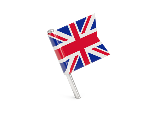 Квадратный флажок-булавка. Скачать флаг. Великобритания
