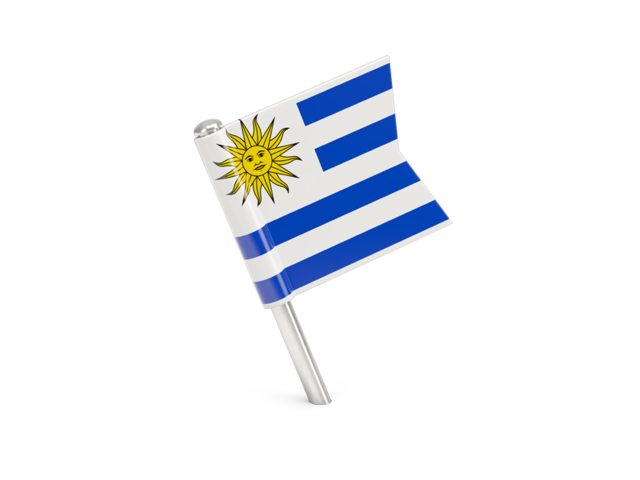 Квадратный флажок-булавка. Скачать флаг. Уругвай