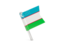 Uzbekistan. Square flag pin. Download icon.