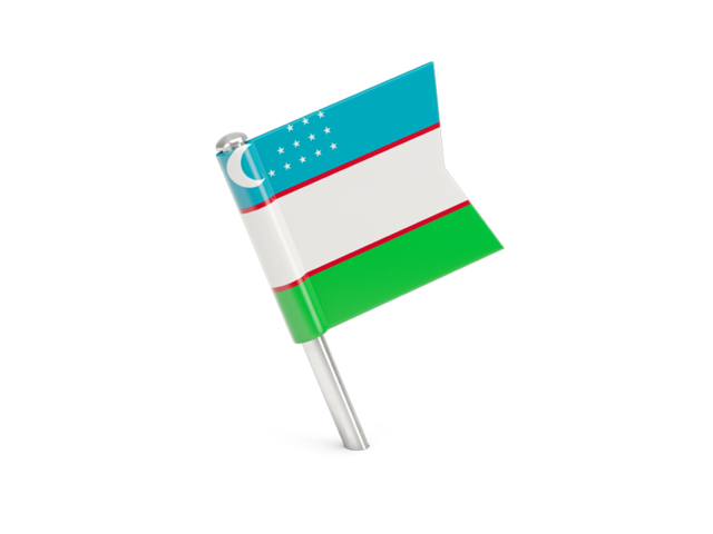 Square flag pin. Download flag icon of Uzbekistan at PNG format