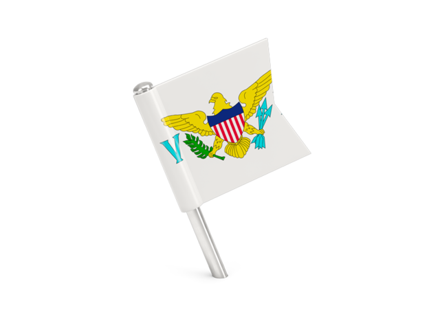 Квадратный флажок-булавка. Скачать флаг. Американские Виргинские острова
