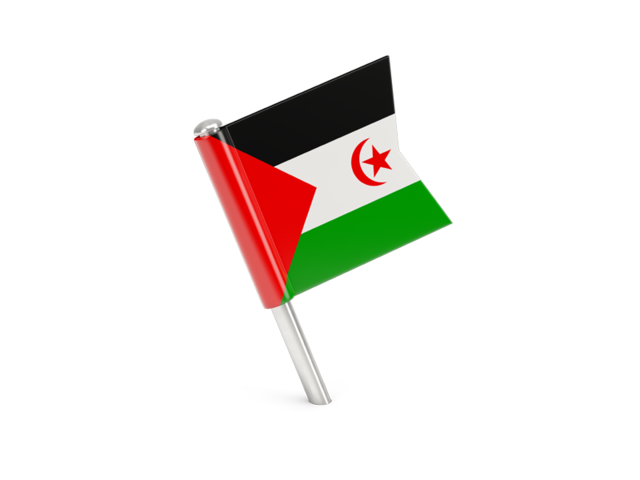 Square flag pin. Download flag icon of Western Sahara at PNG format