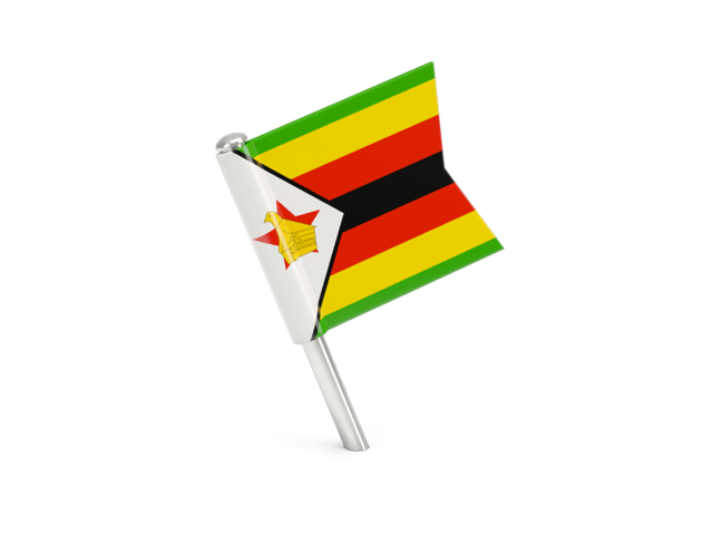 Квадратный флажок-булавка. Скачать флаг. Зимбабве