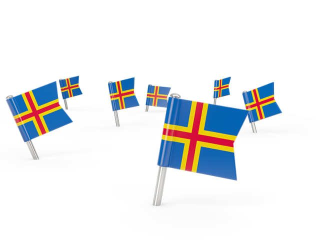 Square flag pins. Download flag icon of Aland Islands at PNG format