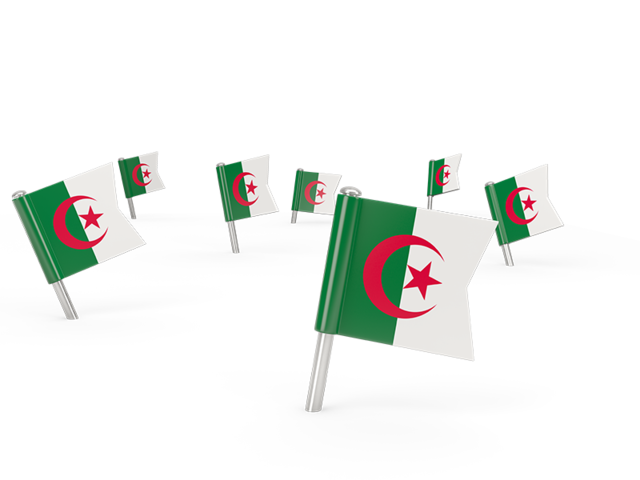 Квадратные флажки. Скачать флаг. Алжир