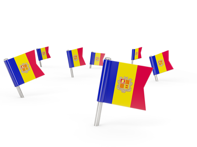 Square flag pins. Download flag icon of Andorra at PNG format