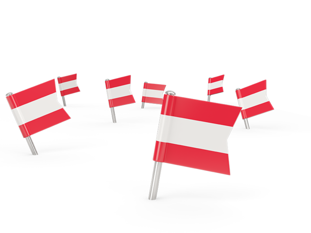 Square flag pins. Download flag icon of Austria at PNG format