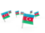 Azerbaijan. Square flag pins. Download icon.