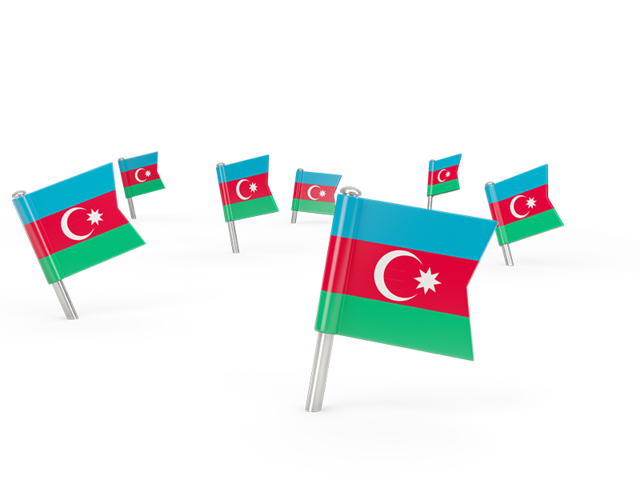 Square flag pins. Download flag icon of Azerbaijan at PNG format