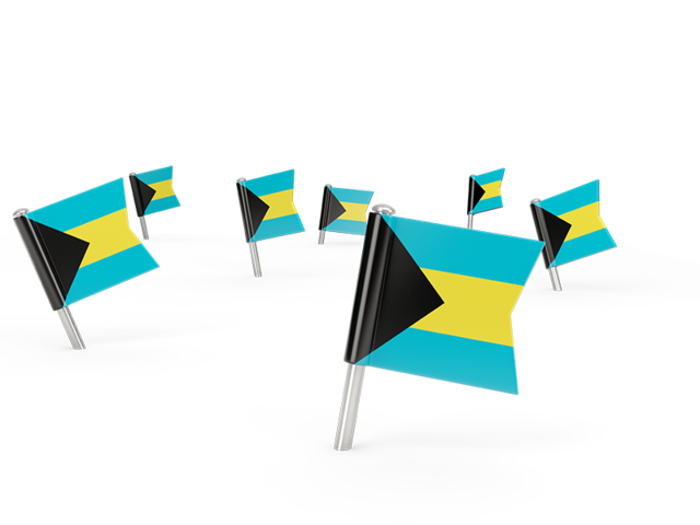 Квадратные флажки. Скачать флаг. Багамские Острова