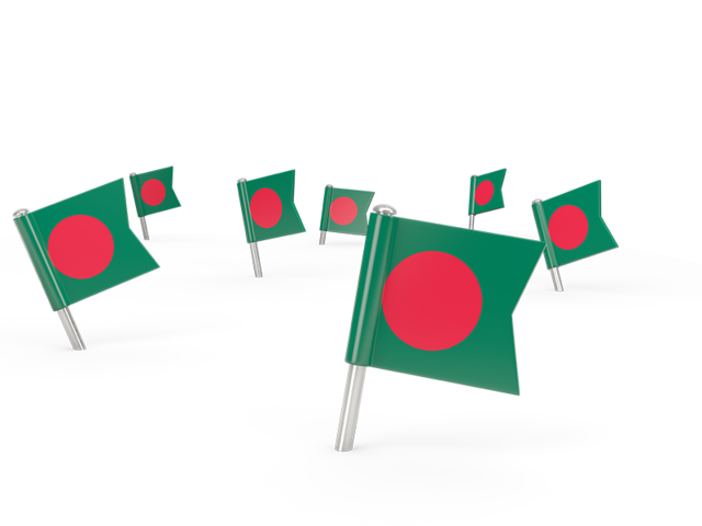 Квадратные флажки. Скачать флаг. Бангладеш