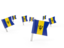 Barbados. Square flag pins. Download icon.