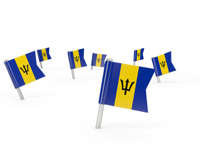 Square flag pins. Download flag icon of Barbados at PNG format