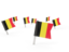 Belgium. Square flag pins. Download icon.