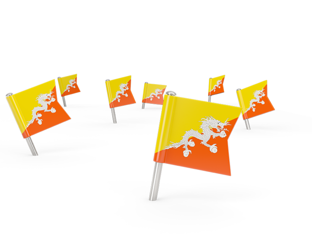 Квадратные флажки. Скачать флаг. Бутан