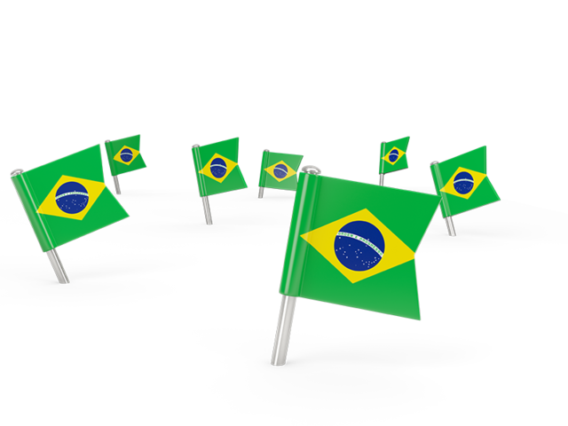 Квадратные флажки. Скачать флаг. Бразилия