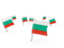 Bulgaria. Square flag pins. Download icon.