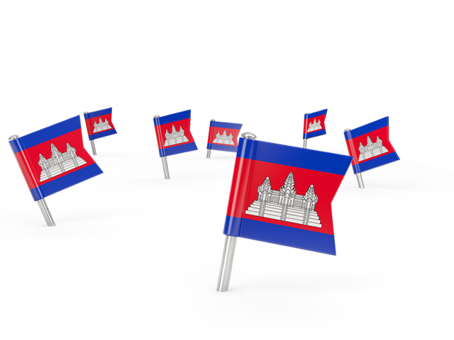 Квадратные флажки. Скачать флаг. Камбоджа