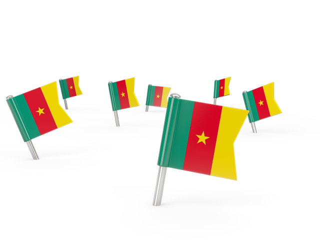 Square flag pins. Download flag icon of Cameroon at PNG format